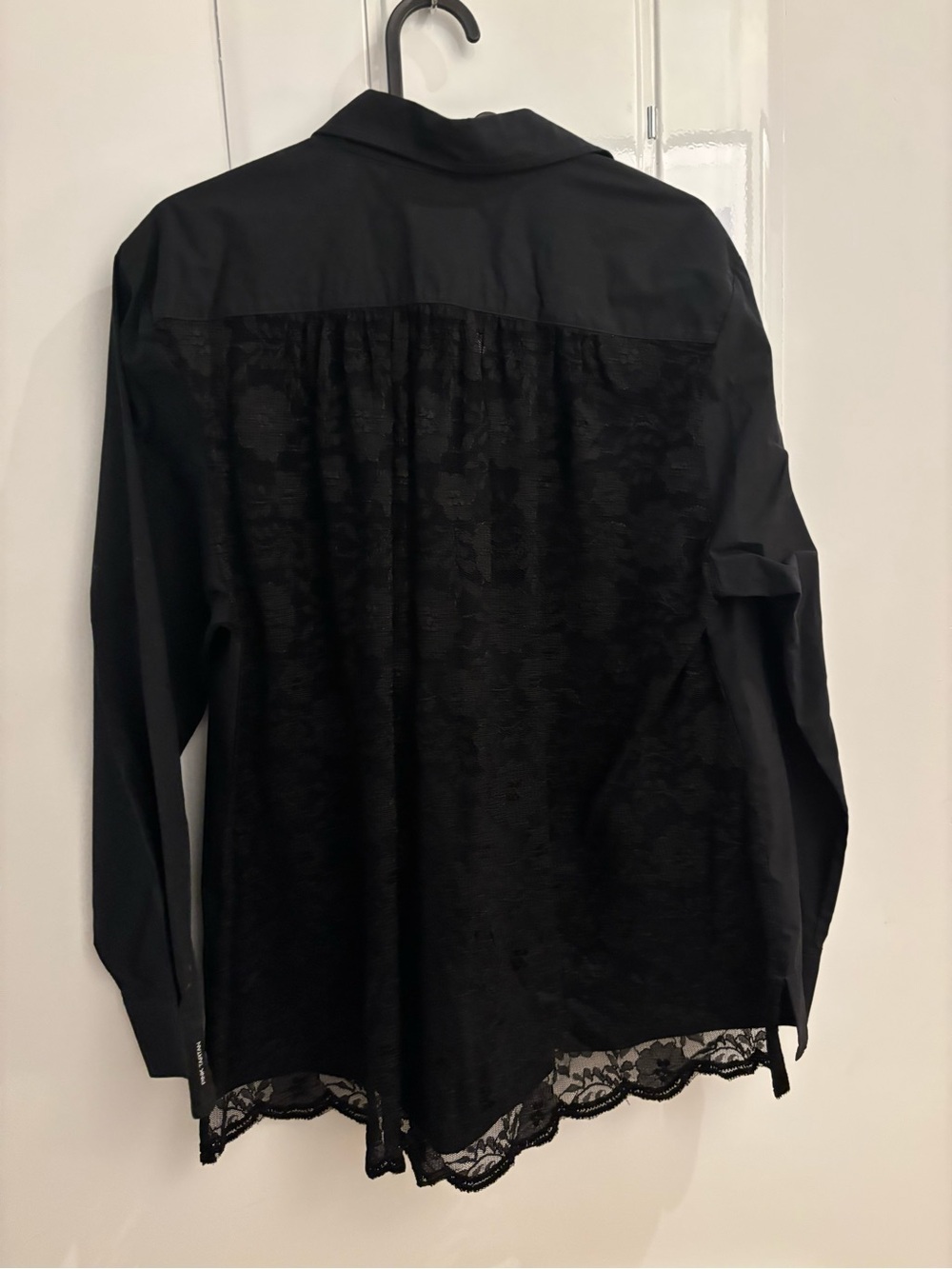 Gorgeous Pink Tartan Black Lace-Trim Button-Up Blouse